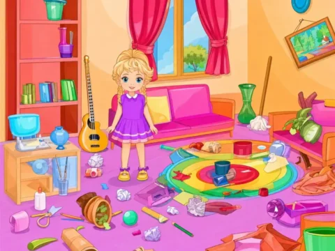 Игра Анна убирает комнату к Пасхе