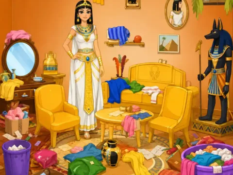Игра Клеопатра убирает царскую комнату