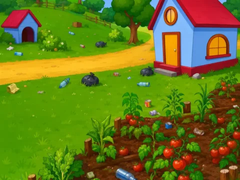 Игра Уборка и украшение фермы