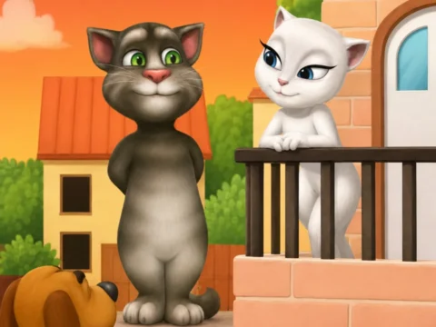 Игра Кот Том целуется